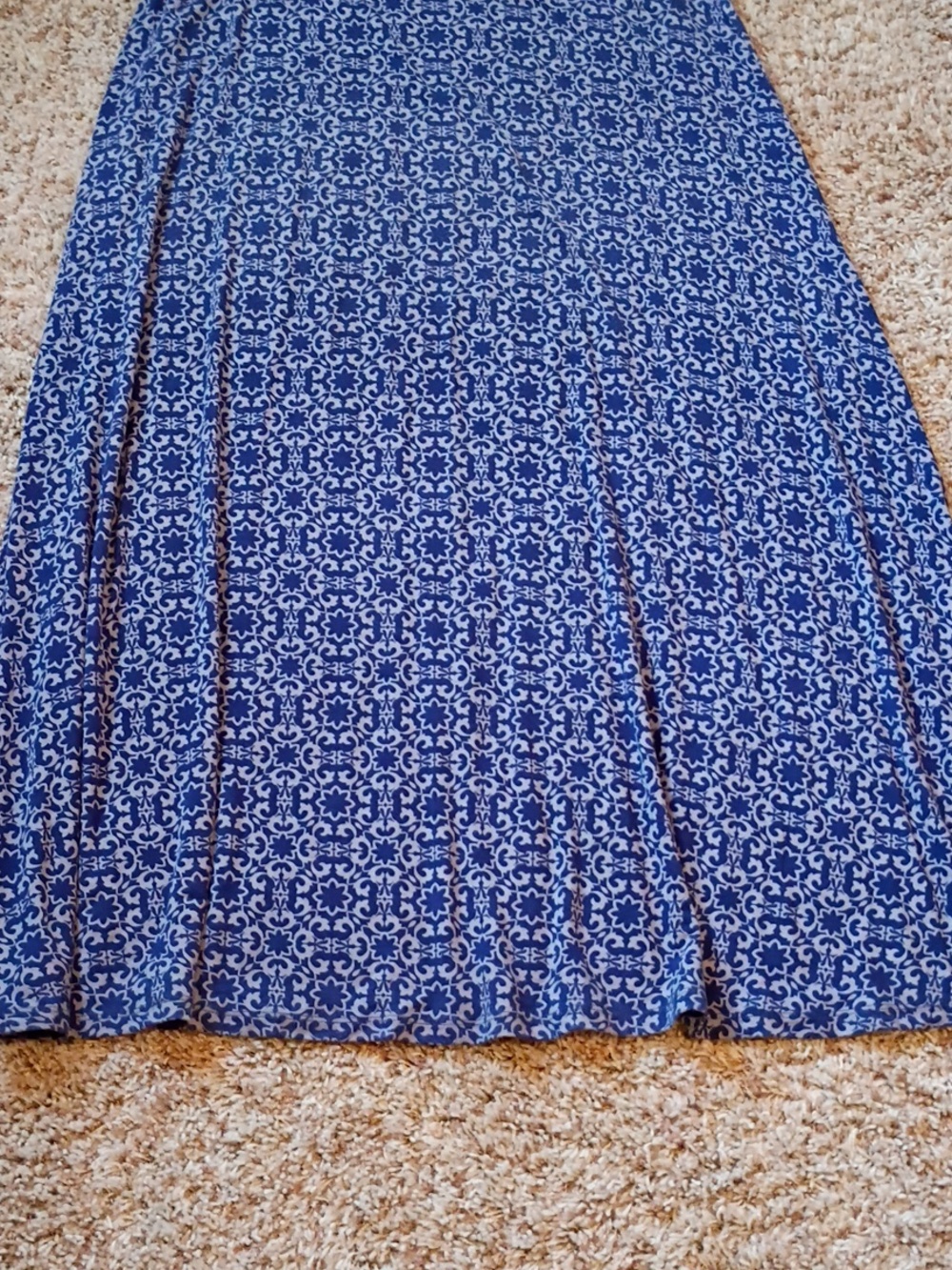Market & Spruce Blue Floral A-Line Skirt
